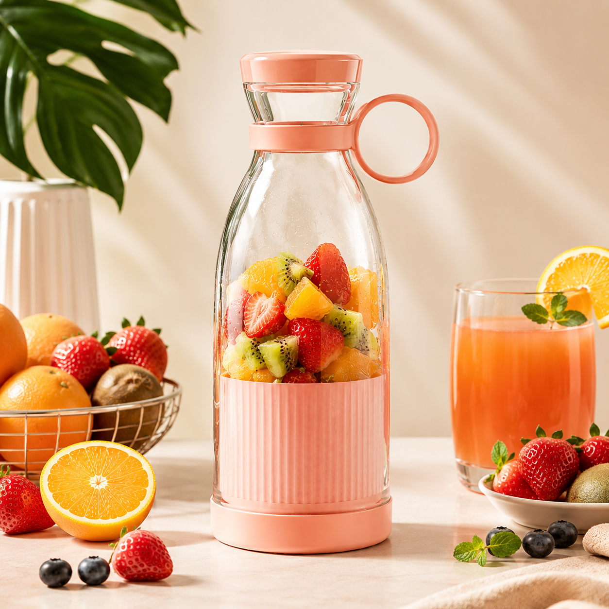 Electric Portable Mini Juicer Bottle | Wireless Personal Size Juicer Blender