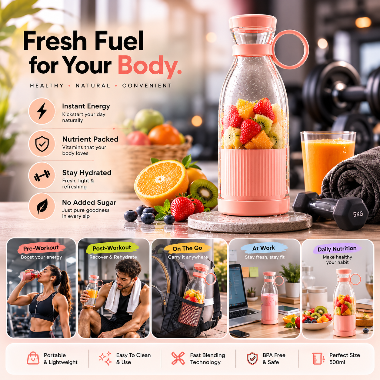 Portable Mini Blender for Fresh Juice